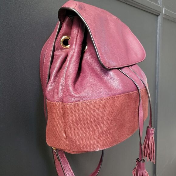 Rebecca Minkoff Mansfield Burgundy Leather Brit Brass Convertible Backpack Purse main image 12